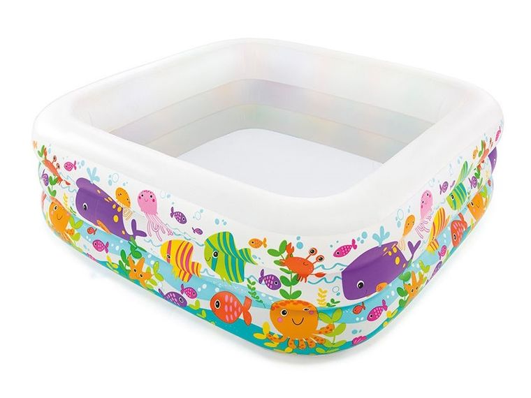 Intex, basen dmuchany, kwadratowy, akwarium, 159-159-50 cm