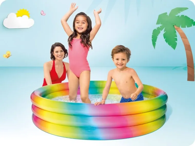 Intex, basen dmuchany, okrągły, kolorowy, 133-147cm