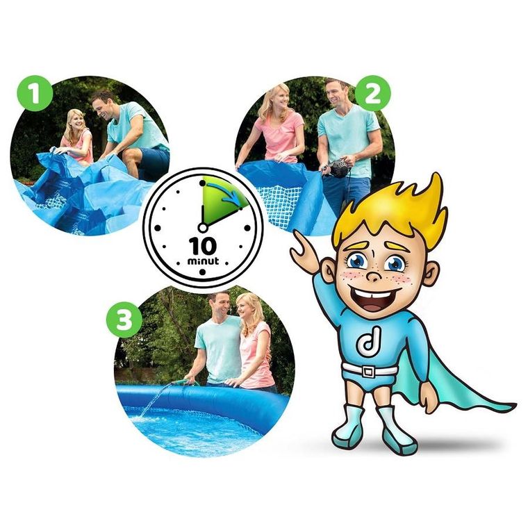 Intex, basen ogrodowy rozporowy, zestaw 3w1, 366-76 cm