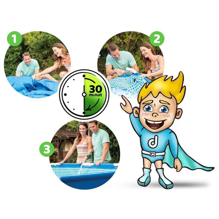 Intex, basen ogrodowy stelażowy, 260-160-65 cm