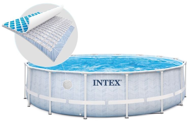 Intex, basen ogrodowy, stelażowy, 488-122 cm, zestaw 12w1