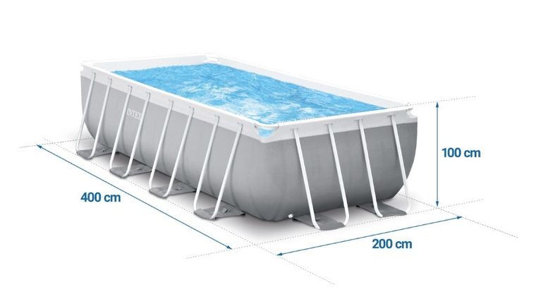 Intex, basen ogrodowy stelażowy, zestaw 4w1, 400-200-100 cm