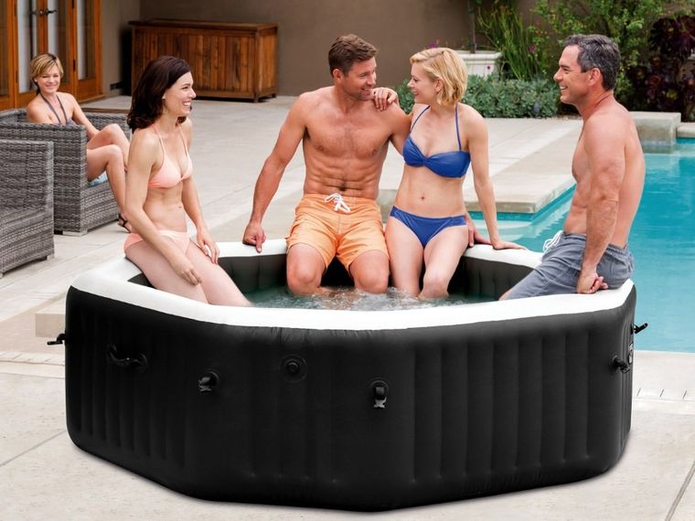 Intex, dmuchane SPA jacuzzi z hydromasażem, 4 os., akcesoria, 180-71 cm