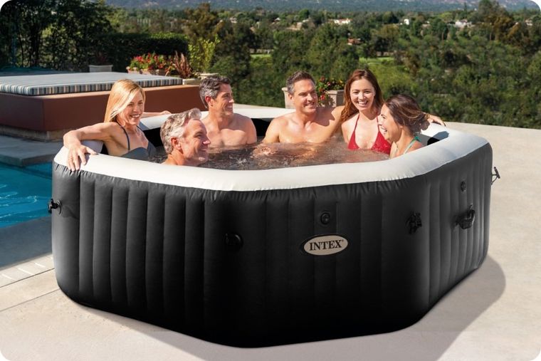 Intex, dmuchane SPA jacuzzi z hydromasażem, 6 os., akcesoria, 218-71 cm