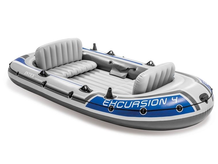 Intex, Excursion 4, ponton, z wiosłami i pompką, 315-165-43 cm