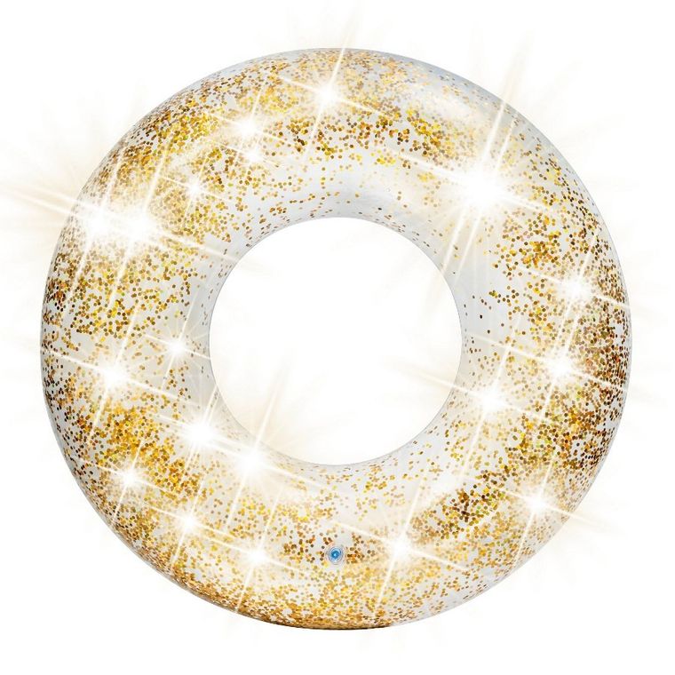 Intex, koło dmuchane, brokatowe, złote, 107 cm