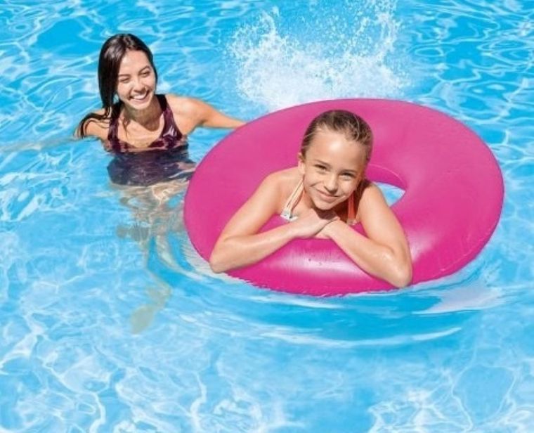 Intex, koło do pływania, neonowe kolory