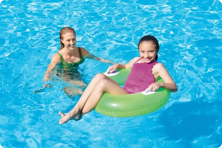 Intex, koło do pływania uchwyty, zielone