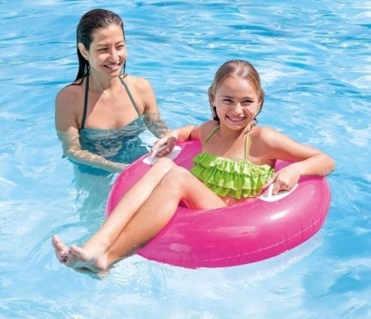 Intex, koło do pływania z uchwytami