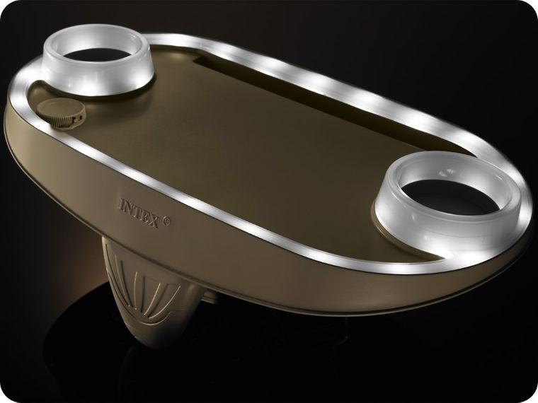 Intex, podświetlana półka, taca do spa, LED, 45-26-16 cm
