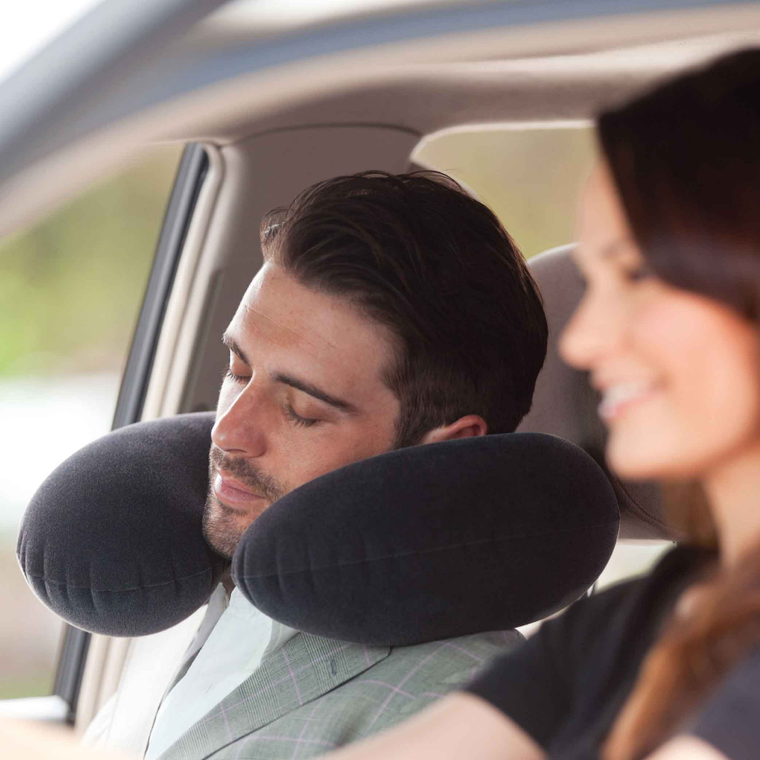 Intex, poduszka podróżna, rogal, welurowa