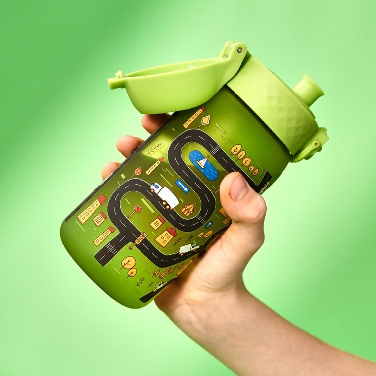 Ion8, Auta, bidon z ustnikiem, zielony, 350 ml