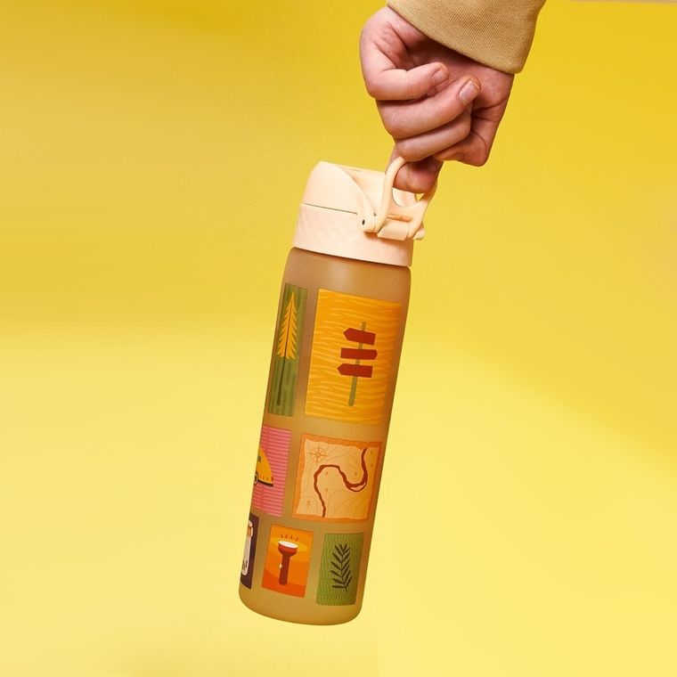 ION8, Biwak, bidon z ustnikiem, kremowy, 500 ml