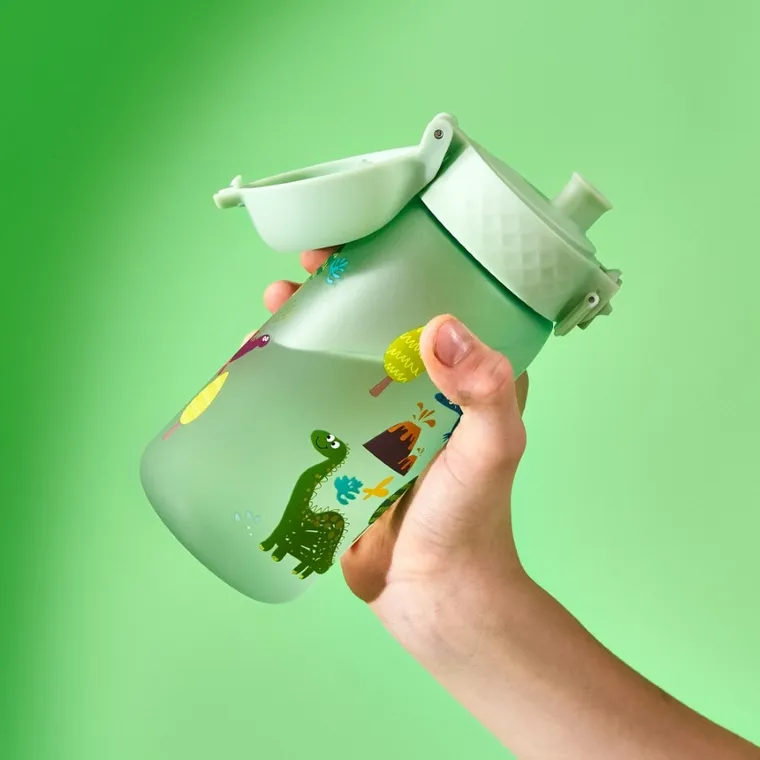 Ion8, Dinozaury, bidon z ustnikiem, zielony, 350 ml