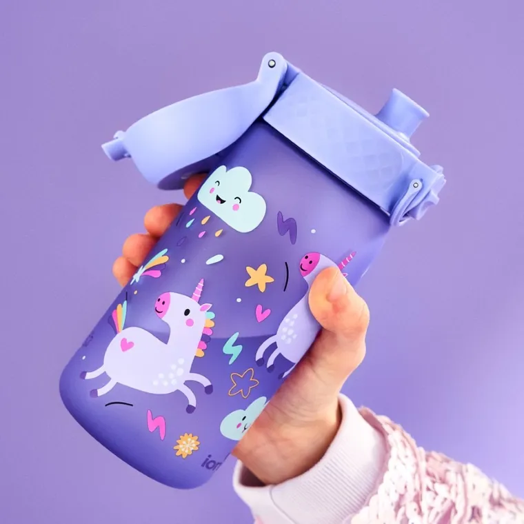 ION8, Jednorożec, bidon z ustnikiem, fioletowy, 350 ml