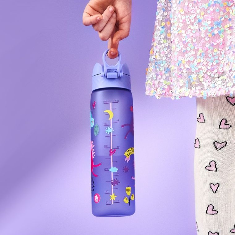 ION8, Jednorożec, bidon z ustnikiem, fioletowy, 500 ml