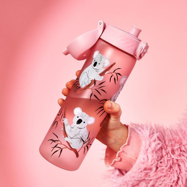 Ion8, Koala, bidon z ustnikiem, różowy, 500 ml