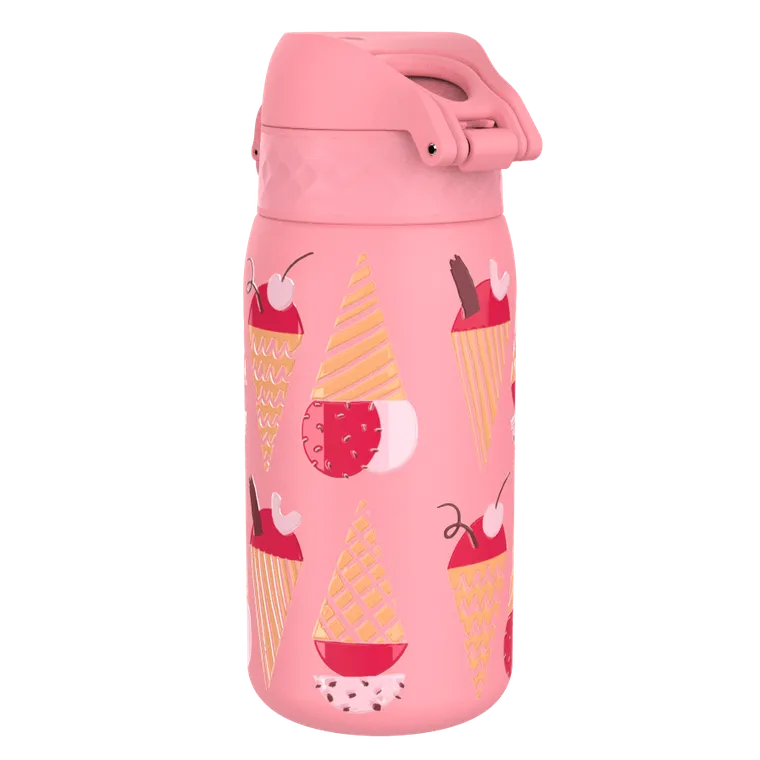 ION8, Lody, bidon z ustnikiem ze stali nierdzewnej, różowy, 400 ml