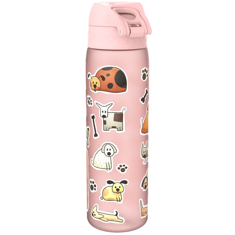 Ion8, Pieski, bidon z ustnikiem, jasny róż, 500 ml