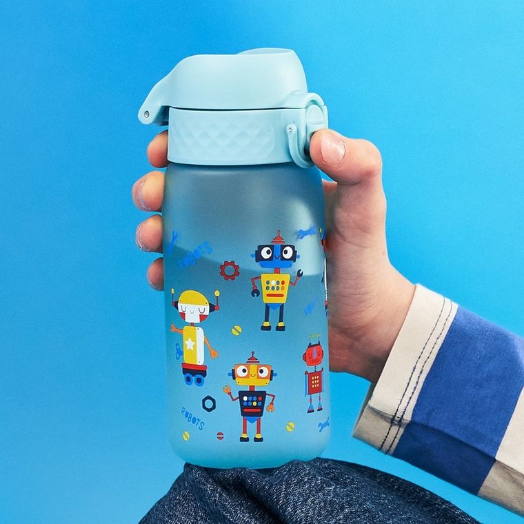 ION8, Roboty, bidon z ustnikiem, niebieski, 350 ml