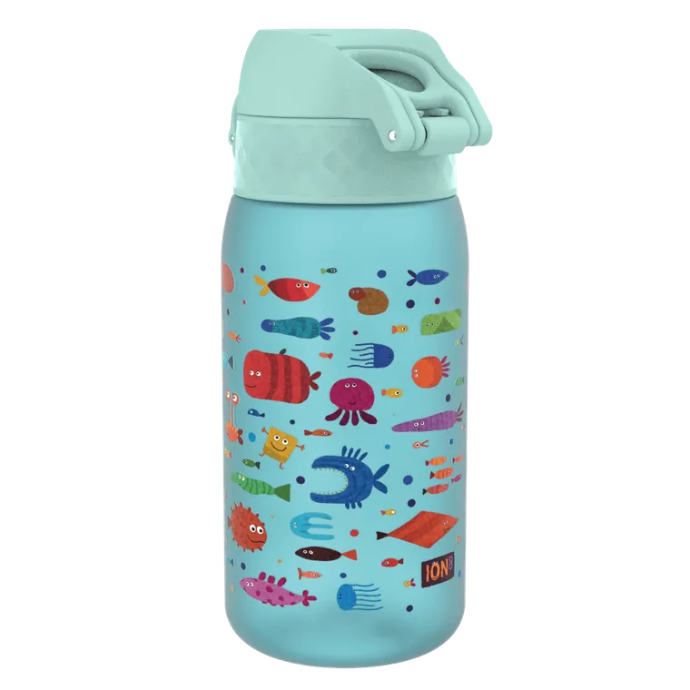 Ion8, Rybki, bidon z ustnikiem, niebieski, 350 ml