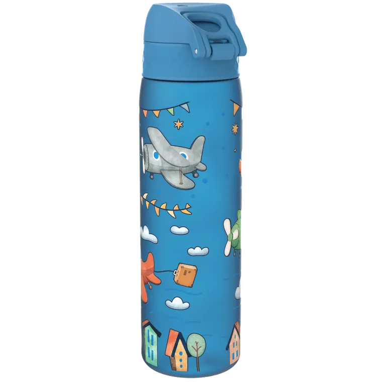 Ion8, Samoloty, bidon z ustnikiem, niebieski, 500 ml