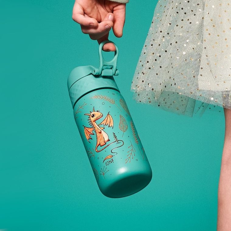 ION8, Smoki, stalowy bidon z ustnikiem, morski, 400 ml