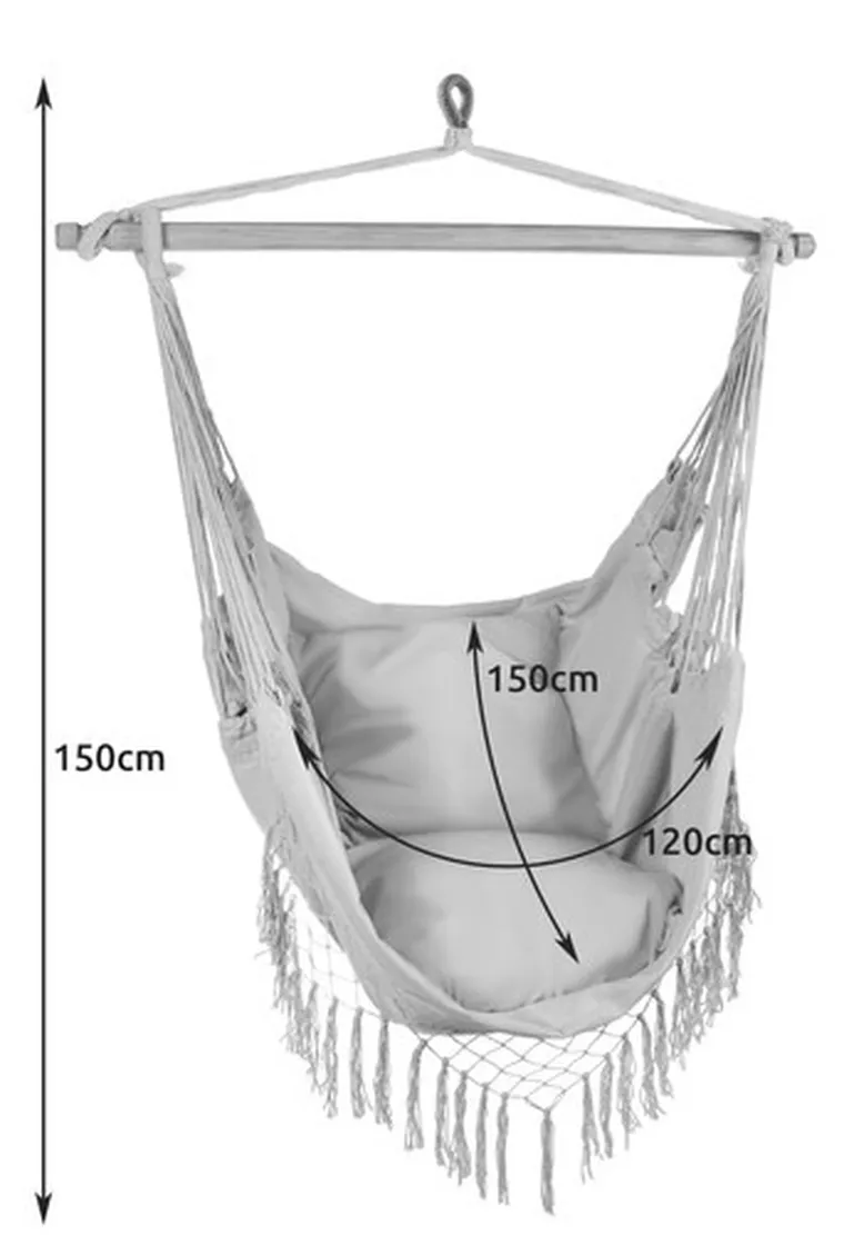 Iso Trade, hamak, krzesło brazylijskie, szare