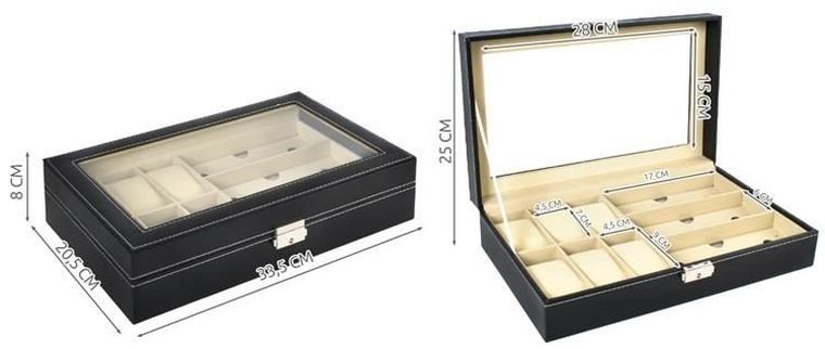 Iso Trade, organizer na zegarki i okulary, czarny