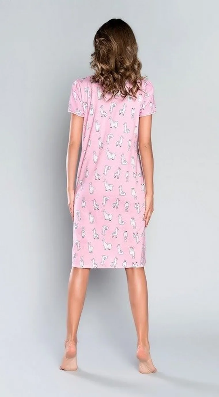 Italian Fashion, Boliwia, koszula nocna dla matek karmiących, różowa, rozmiar S