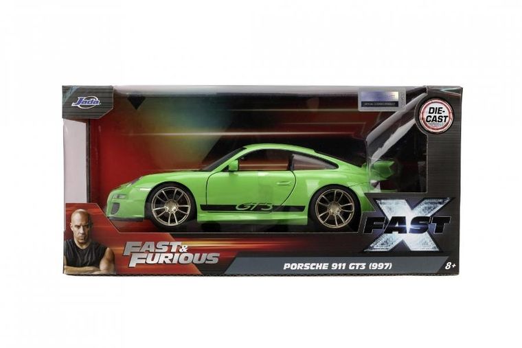 Jada, Fast & Furious, Porsche 911 GT3, metalowy model pojazdu, 1:24