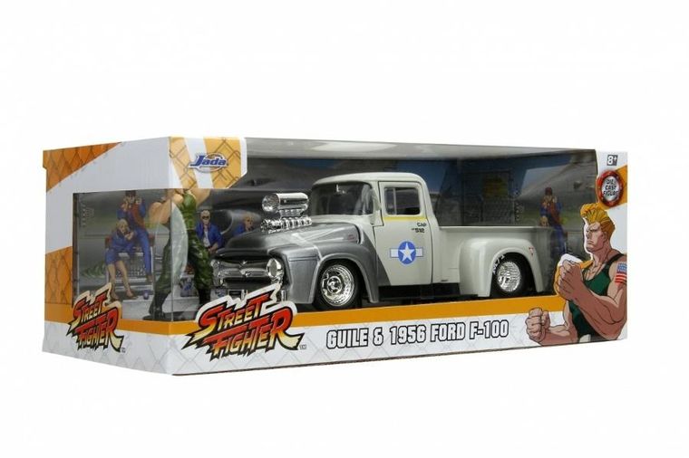 Jada Toys, Street Fighter, 1956 Ford Pick-up, model pojazdu z figurką, 1:24