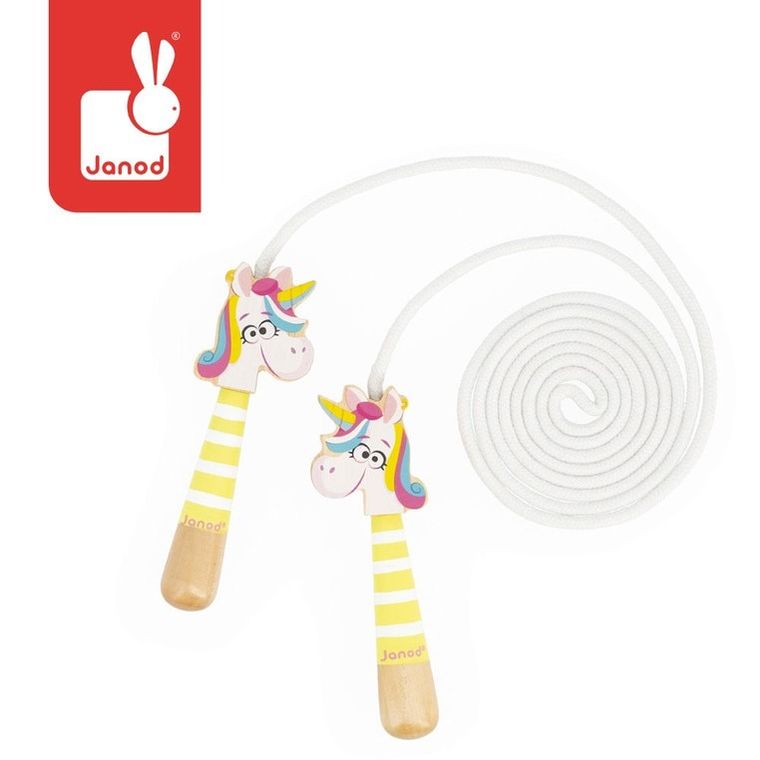Janod, Applepop, Jednorożec, skakanka z drewnianymi rączkami