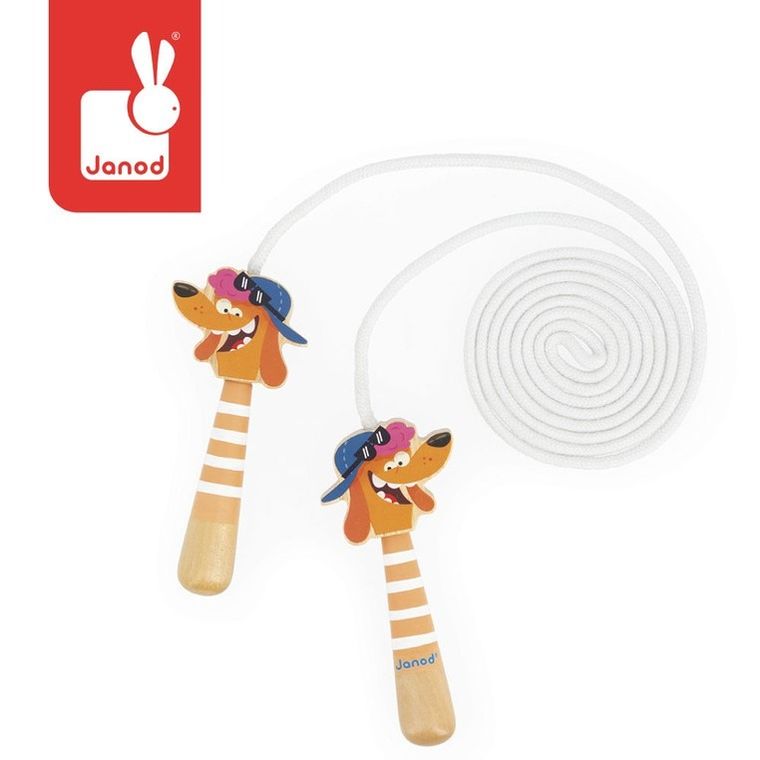 Janod, Applepop, Piesek, skakanka z drewnianymi rączkami