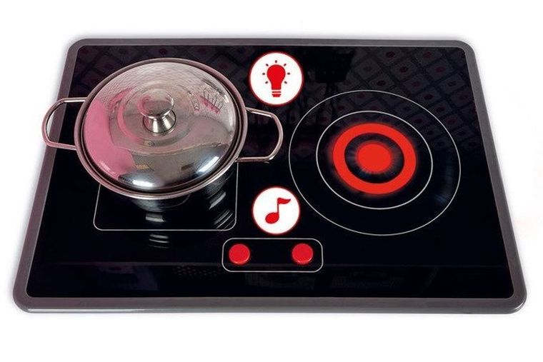 Janod, Candy Chic, kuchnia drewniana z dźwiękiem z 6 akcesoriami