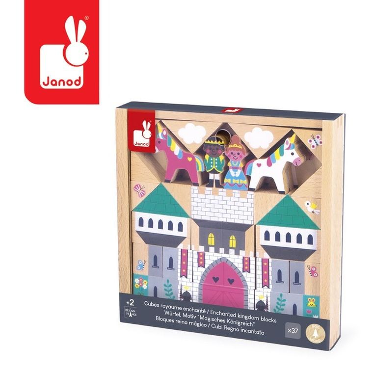 Janod, Cross Roads, Zaczarowane królestwo, zestaw klocków i figurek, 37 elementów