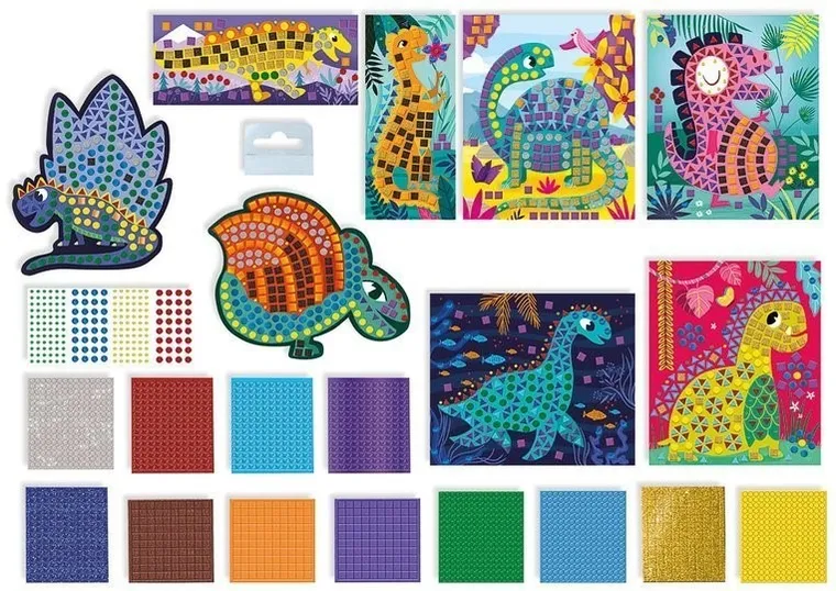 Janod, Dinozaury, mozaika, zestaw kreatywny