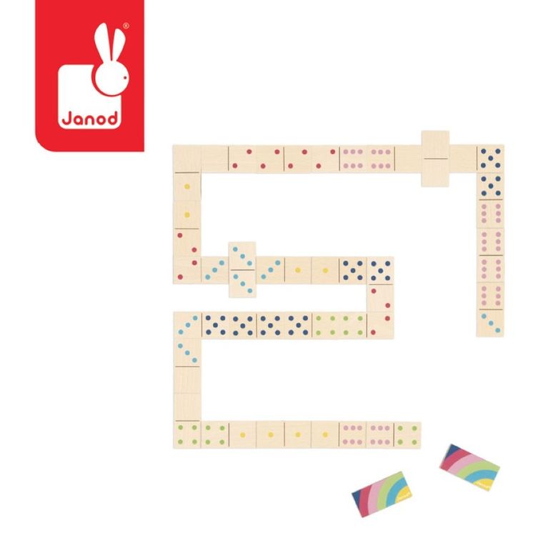 Janod, domino drewniane, gra logiczna