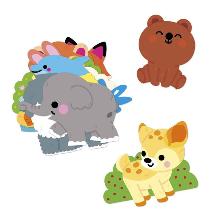 Janod, duże naklejki, zwierzęta, 50 szt.