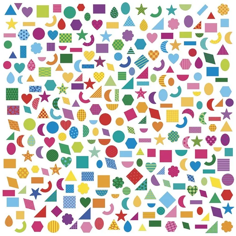 Janod, Figury geometryczne, naklejki, 300 szt.