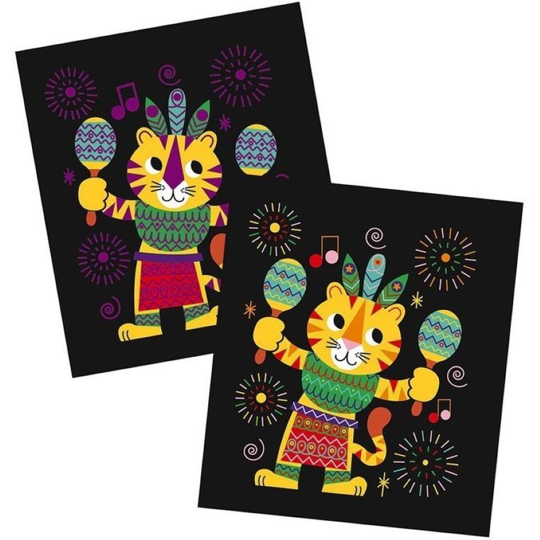 Janod, Graficzne zwierzątka do zdrapywania, zestaw kreatywny