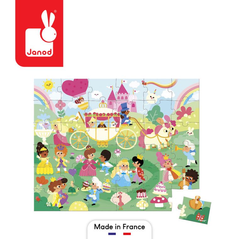 Janod, Księżniczki, puzzle w walizce, 36 elementów
