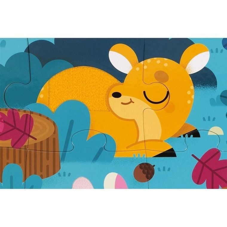 Janod, Leśne zwierzęta, puzzle sensoryczne, 20 elementów