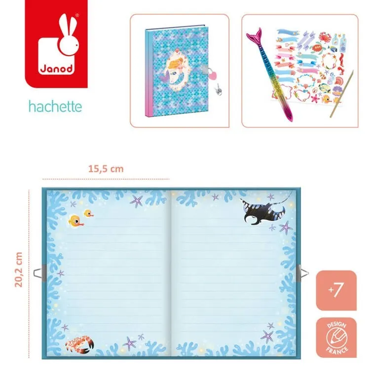 Janod, Magic Ocean, Sekretny notes, zestaw kreatywny, 7+