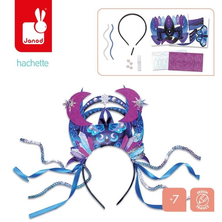 Janod, Magic School, tiara do samodzielnego wykonania, zestaw kreatywny,7+