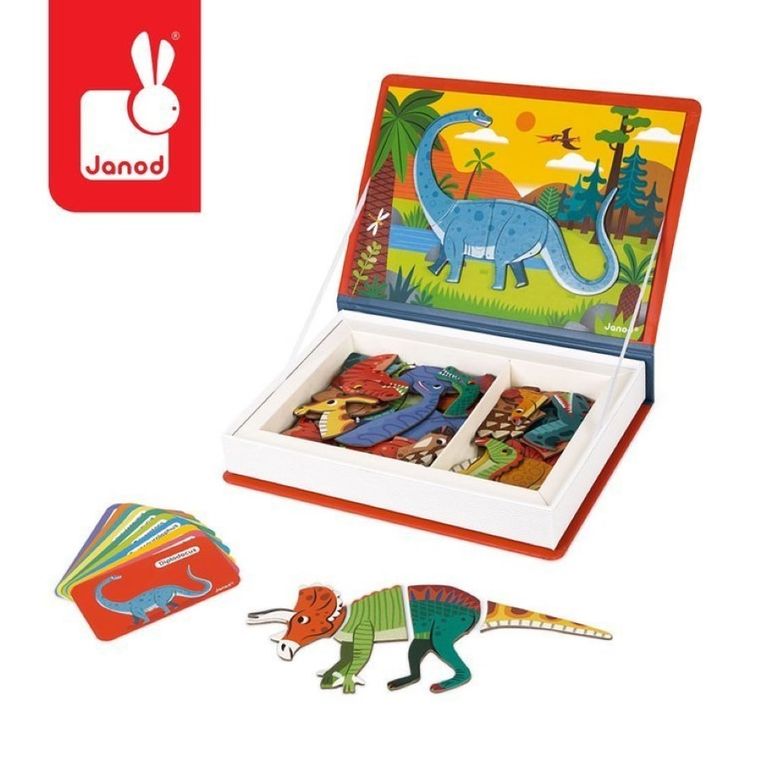 Janod, Magneti’book, Dinozaury, magnetyczna układanka
