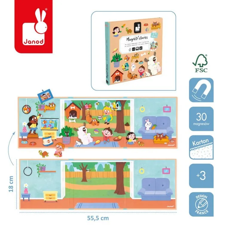 Janod, Magneti’stories, Zwierzęta domowe, magnetyczna układanka