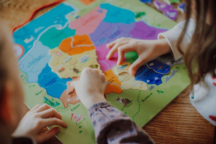 Janod, Mapa Polski, puzzle magnetyczne, 69 magnesów