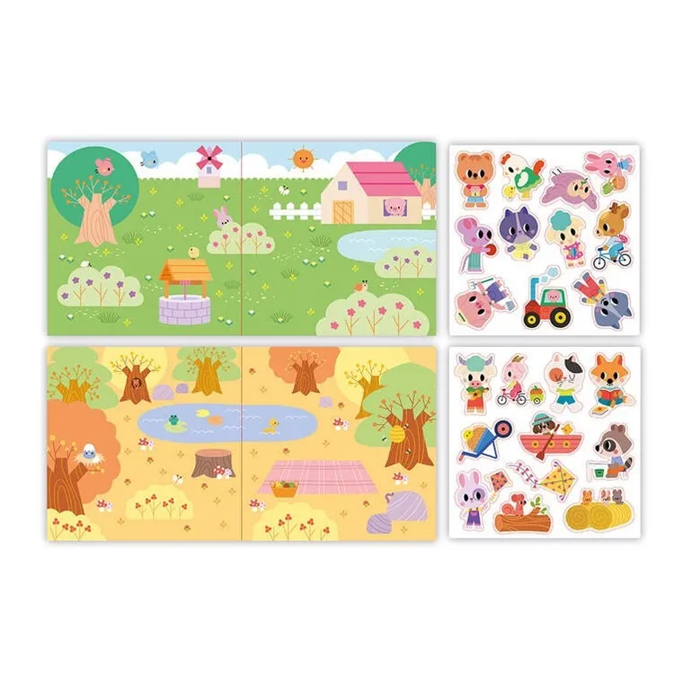 Janod, My Arts & Crafts, zestaw kreatywny, grube naklejki wielokrotnego użytku