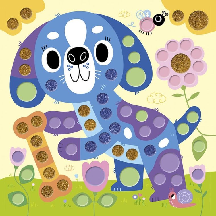 Janod, My arts & crafts, Zwierzęta, piankowe naklejki, multizestaw kreatywny